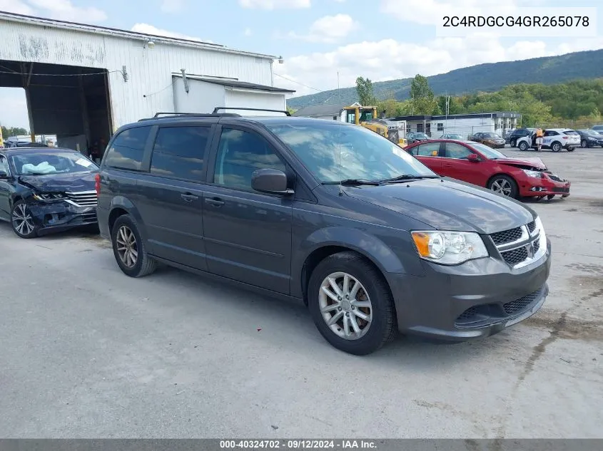 2016 Dodge Grand Caravan Sxt VIN: 2C4RDGCG4GR265078 Lot: 40324702