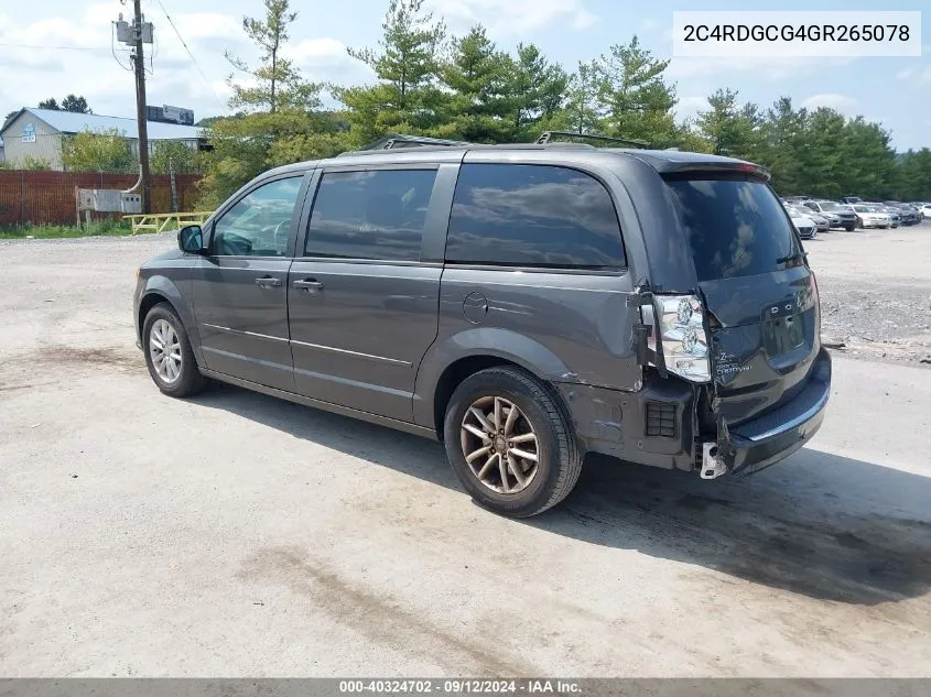 2C4RDGCG4GR265078 2016 Dodge Grand Caravan Sxt