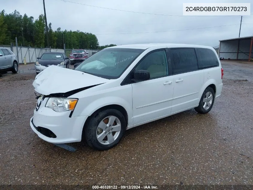 2C4RDGBG7GR170273 2016 Dodge Grand Caravan Se