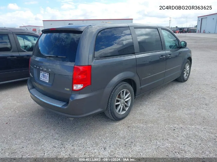 2016 Dodge Grand Caravan Se Plus VIN: 2C4RDGBG2GR363625 Lot: 40332683