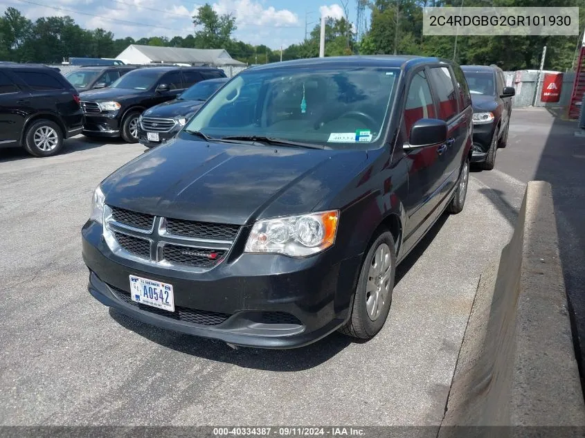 2016 Dodge Grand Caravan Se VIN: 2C4RDGBG2GR101930 Lot: 40334387