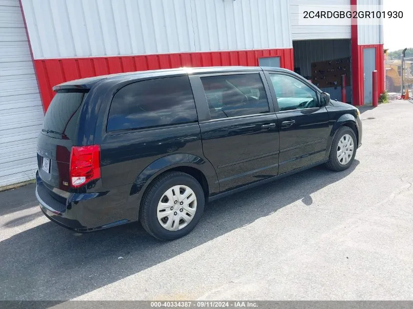 2C4RDGBG2GR101930 2016 Dodge Grand Caravan Se