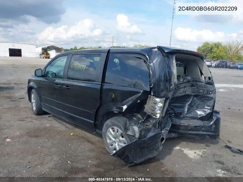 2C4RDGBG6GR202209 2016 Dodge Grand Caravan Se