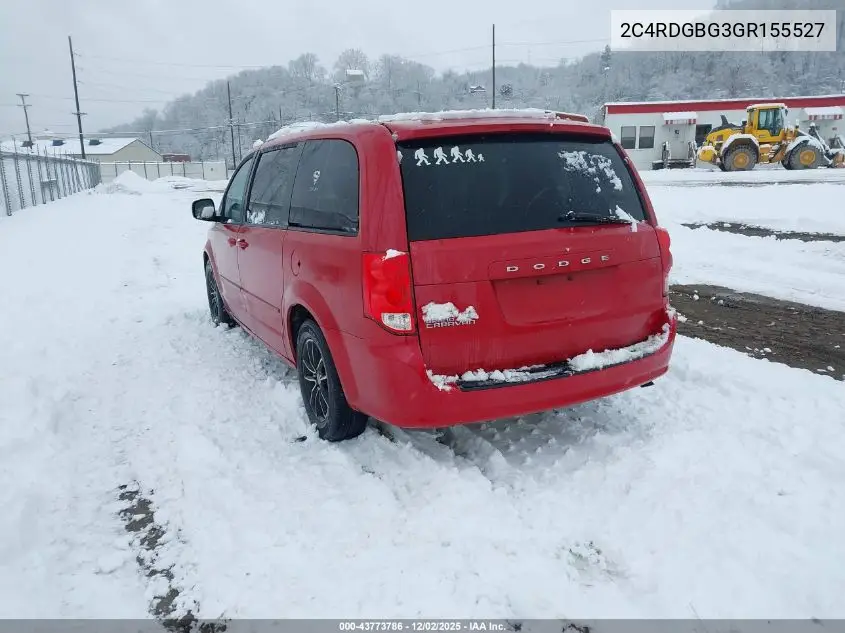 2C4RDGBG3GR155527 2016 Dodge Grand Caravan Se Plus