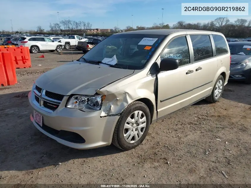 2C4RDGBG9GR219862 2016 Dodge Grand Caravan American Value Pkg