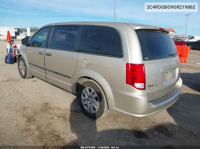 2C4RDGBG9GR219862 2016 Dodge Grand Caravan American Value Pkg