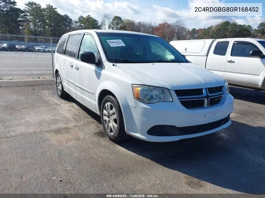 2C4RDGBG8GR168452 2016 Dodge Grand Caravan Se