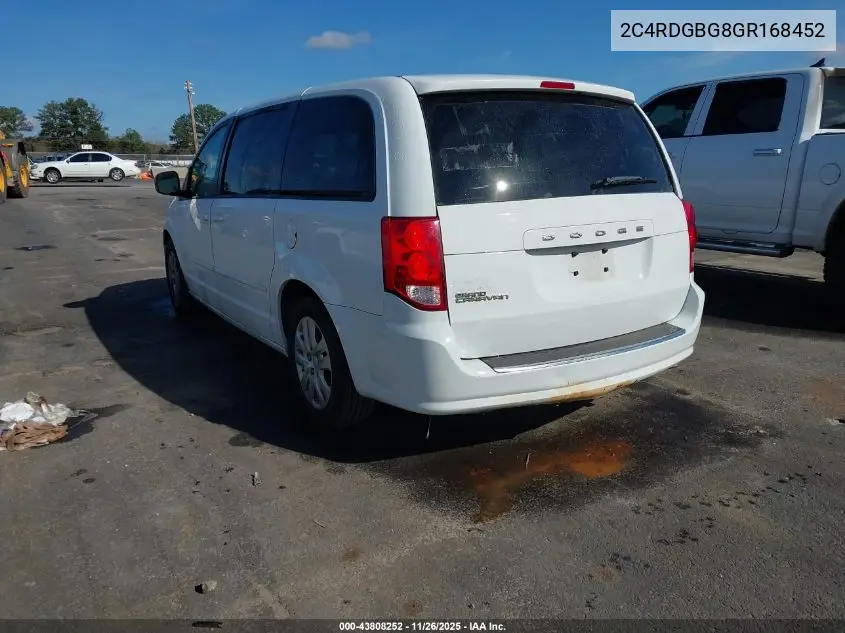 2C4RDGBG8GR168452 2016 Dodge Grand Caravan Se