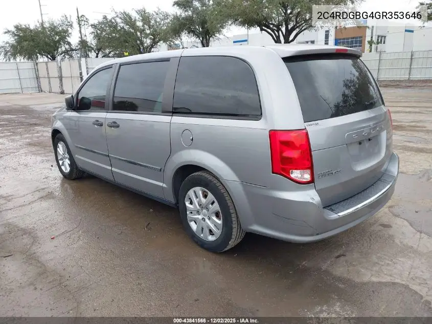 2C4RDGBG4GR353646 2016 Dodge Grand Caravan American Value Pkg