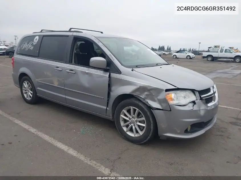 2C4RDGCG6GR351492 2016 Dodge Grand Caravan Sxt