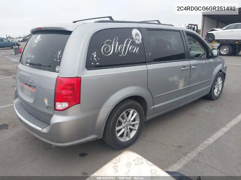2C4RDGCG6GR351492 2016 Dodge Grand Caravan Sxt