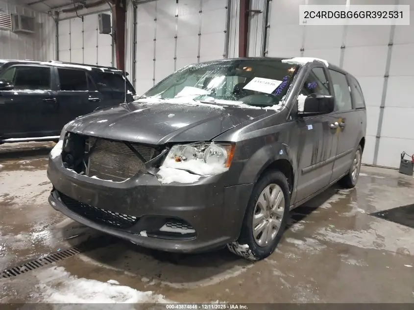 2C4RDGBG6GR392531 2016 Dodge Grand Caravan American Value Pkg