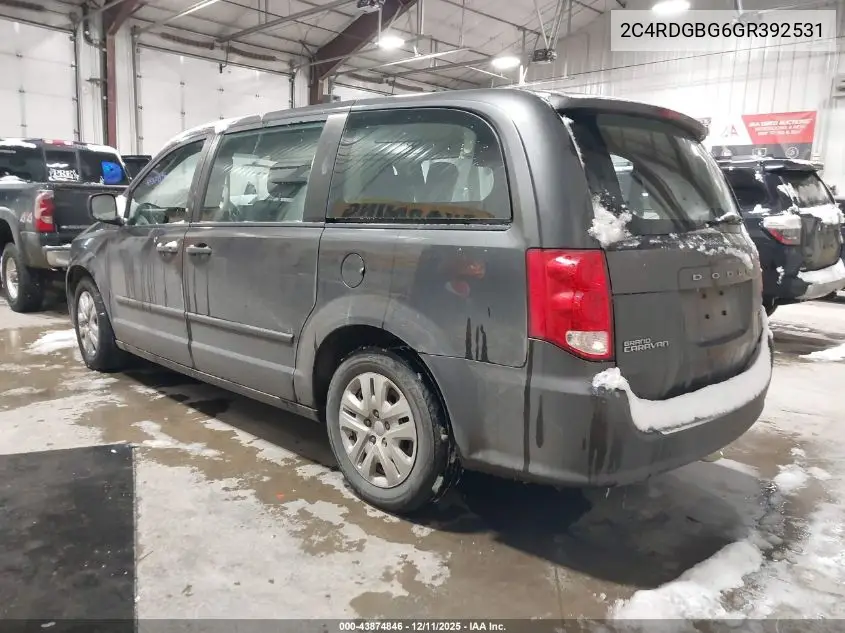 2C4RDGBG6GR392531 2016 Dodge Grand Caravan American Value Pkg