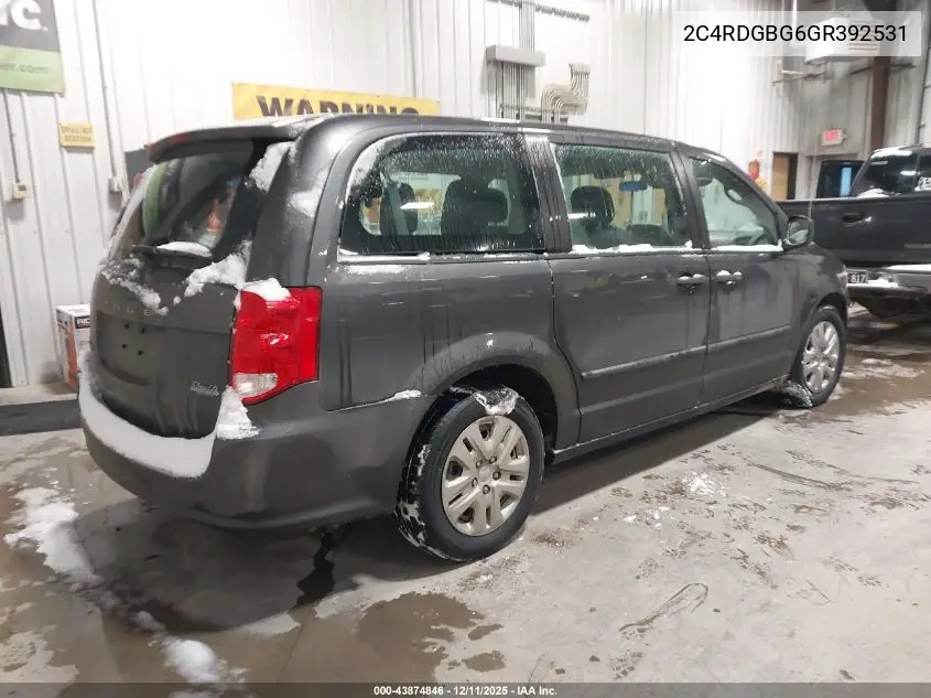 2C4RDGBG6GR392531 2016 Dodge Grand Caravan American Value Pkg
