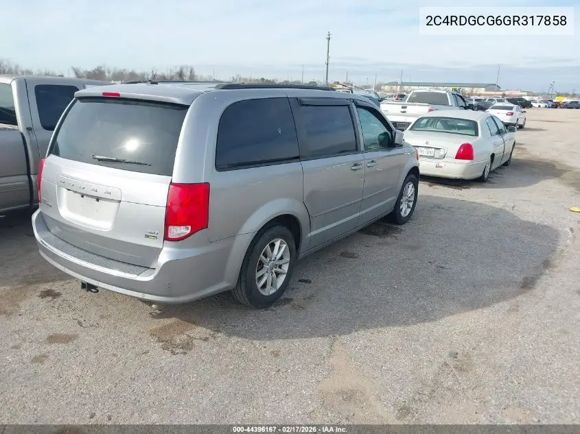 2C4RDGCG6GR317858 2016 Dodge Grand Caravan Sxt