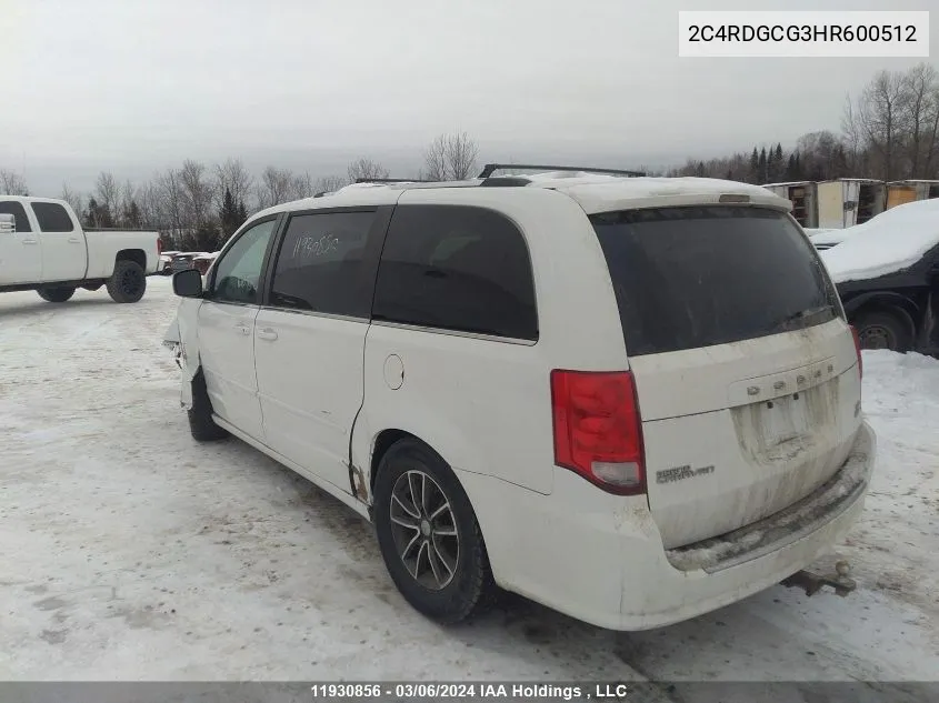 2C4RDGCG3HR600512 2017 Dodge Grand Caravan Sxt