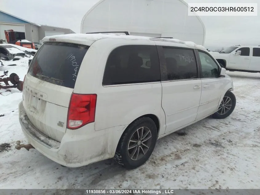 2C4RDGCG3HR600512 2017 Dodge Grand Caravan Sxt