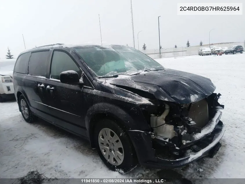 2C4RDGBG7HR625964 2017 Dodge Grand Caravan Cvp/Sxt