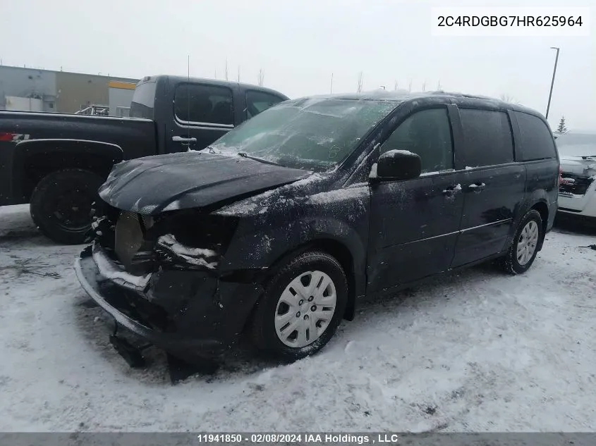 2C4RDGBG7HR625964 2017 Dodge Grand Caravan Cvp/Sxt