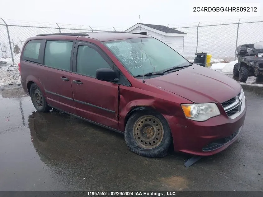 2C4RDGBG4HR809212 2017 Dodge Grand Caravan Cvp/Sxt