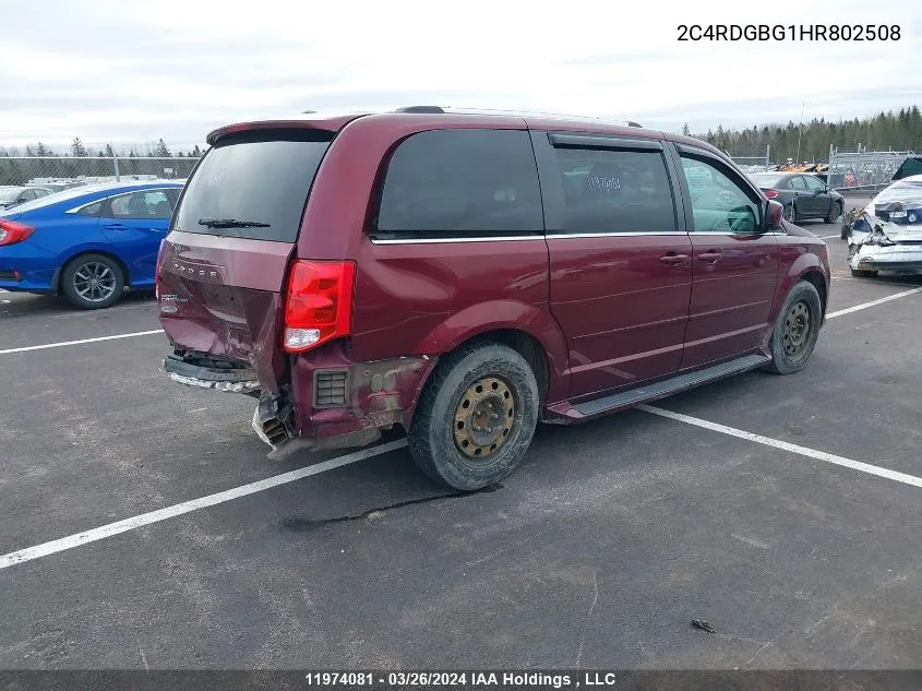 2017 Dodge Grand Caravan Se VIN: 2C4RDGBG1HR802508 Lot: 11974081