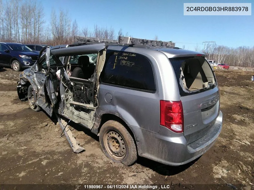 2C4RDGBG3HR883978 2017 Dodge Grand Caravan Se