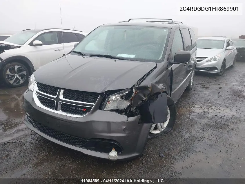 2017 Dodge Grand Caravan Crew VIN: 2C4RDGDG1HR869901 Lot: 11984589