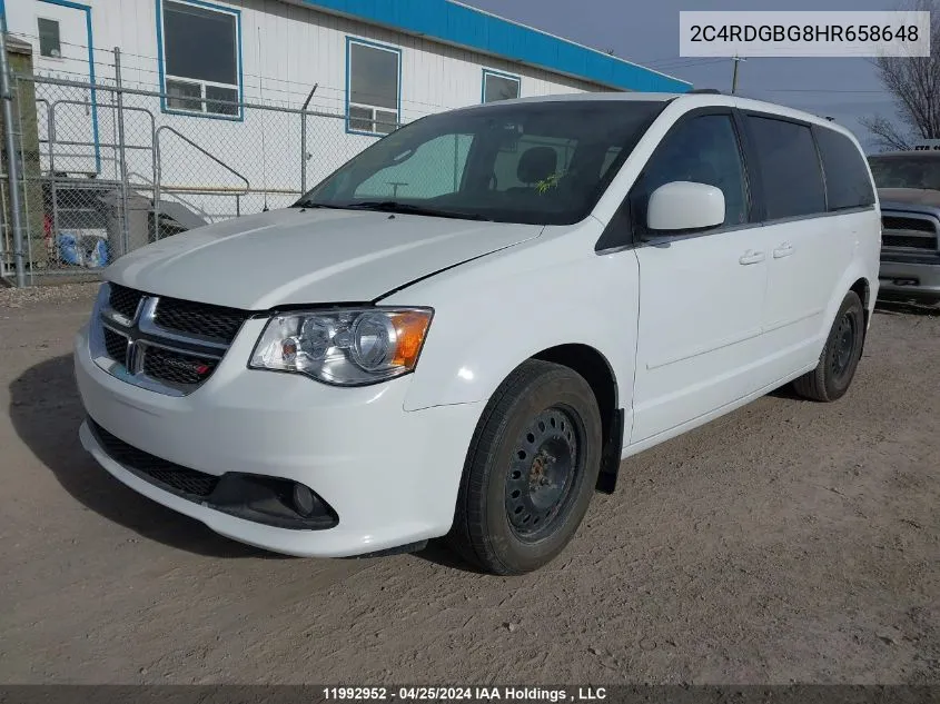 2017 Dodge Grand Caravan Se VIN: 2C4RDGBG8HR658648 Lot: 11992952