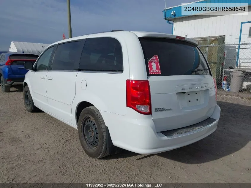 2017 Dodge Grand Caravan Se VIN: 2C4RDGBG8HR658648 Lot: 11992952