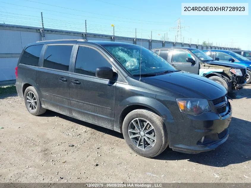 2017 Dodge Grand Caravan Gt VIN: 2C4RDGEGXHR728923 Lot: 12002075