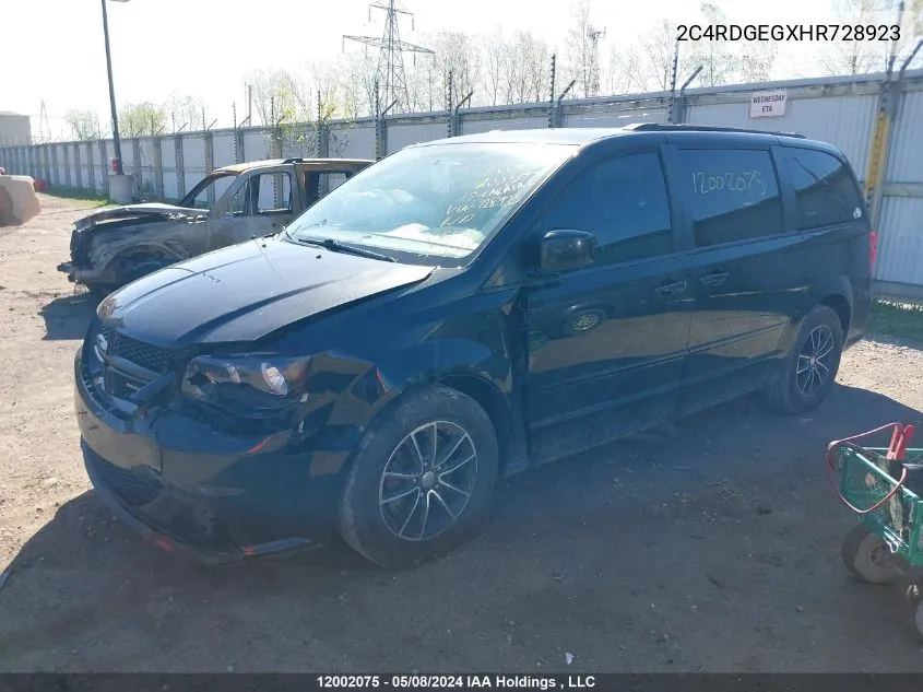 2C4RDGEGXHR728923 2017 Dodge Grand Caravan Gt