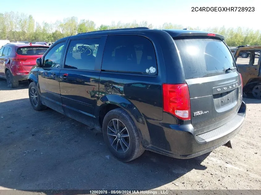 2C4RDGEGXHR728923 2017 Dodge Grand Caravan Gt