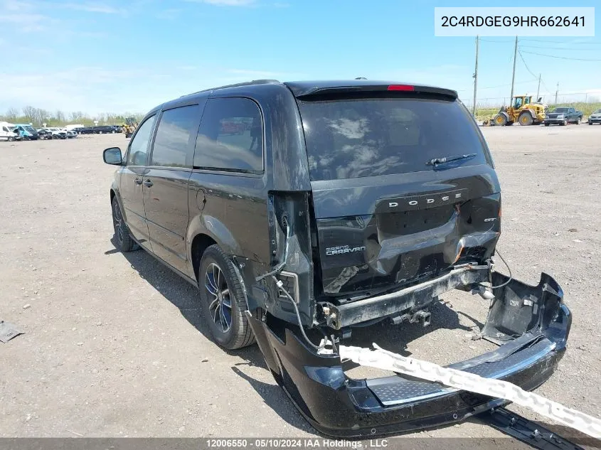 2017 Dodge Grand Caravan Gt VIN: 2C4RDGEG9HR662641 Lot: 12006550