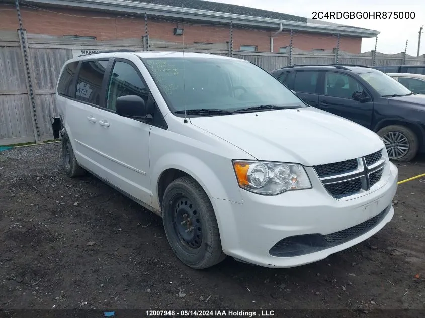 2C4RDGBG0HR875000 2017 Dodge Grand Caravan Cvp/Sxt