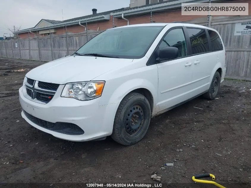 2017 Dodge Grand Caravan Cvp/Sxt VIN: 2C4RDGBG0HR875000 Lot: 12007948