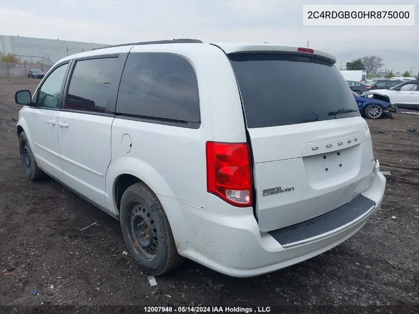 2C4RDGBG0HR875000 2017 Dodge Grand Caravan Cvp/Sxt