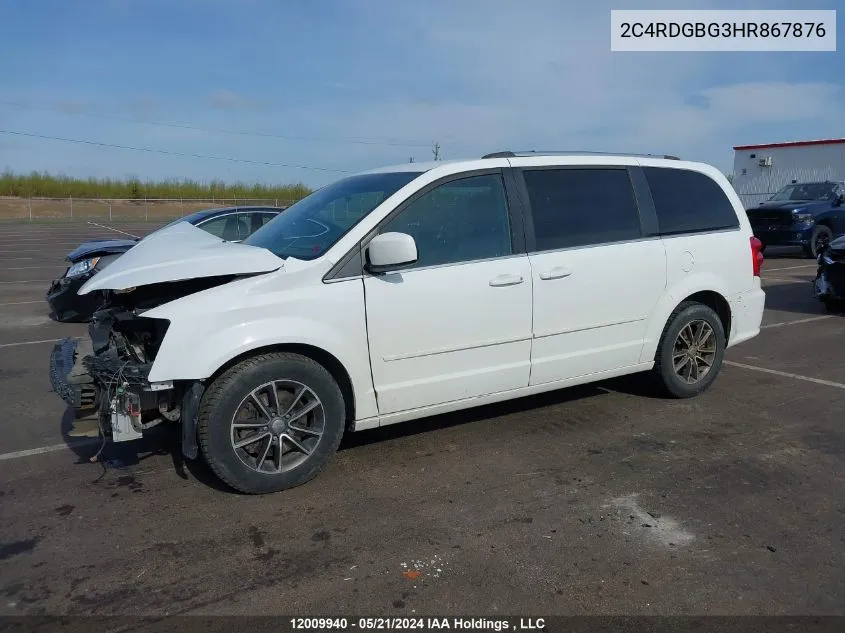 2017 Dodge Grand Caravan Cvp/Sxt VIN: 2C4RDGBG3HR867876 Lot: 12009940