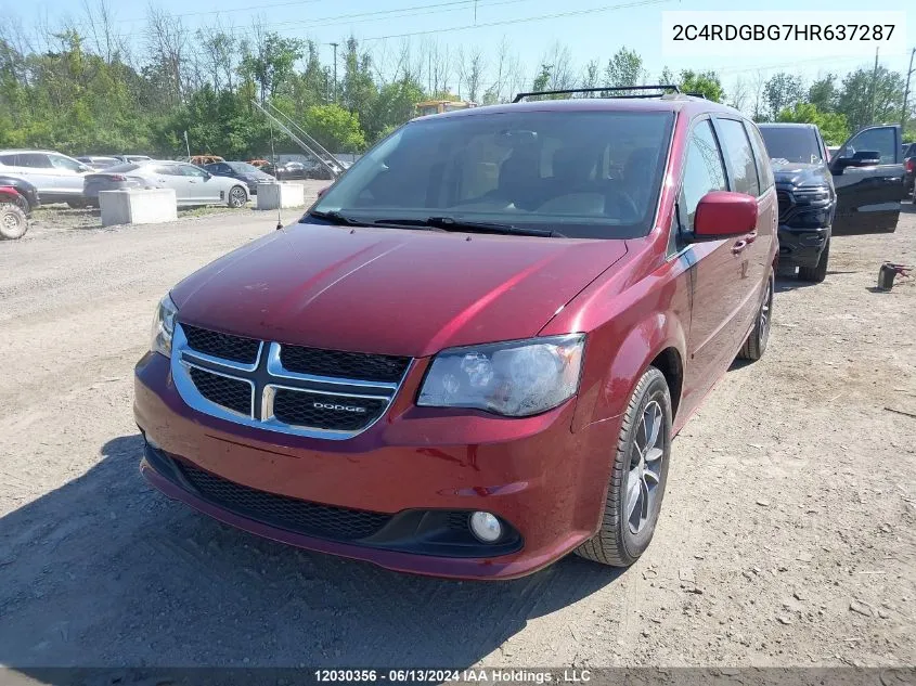 2017 Dodge Grand Caravan Cvp/Sxt VIN: 2C4RDGBG7HR637287 Lot: 12030356