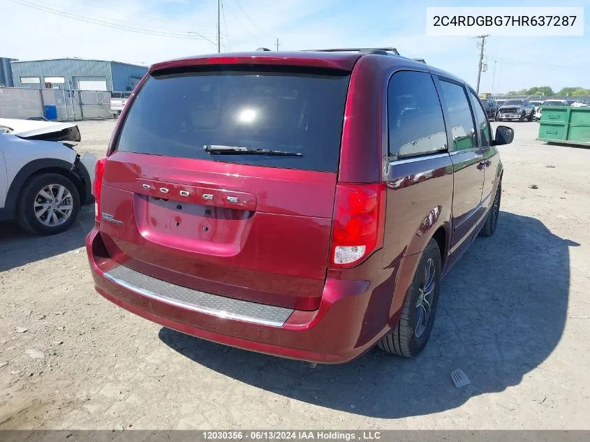 2C4RDGBG7HR637287 2017 Dodge Grand Caravan Cvp/Sxt