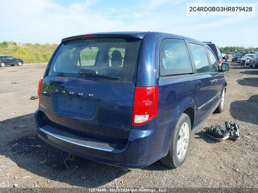 2C4RDGBG3HR879428 2017 Dodge Grand Caravan Cvp/Sxt