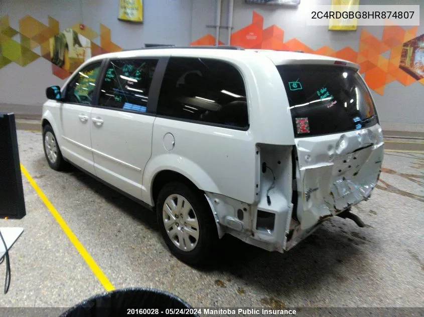 2C4RDGBG8HR874807 2017 Dodge Grand Caravan Crew