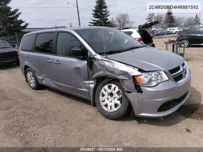 2017 Dodge Grand Caravan Se VIN: 2C4RDGBG4HR881592 Lot: 30036827