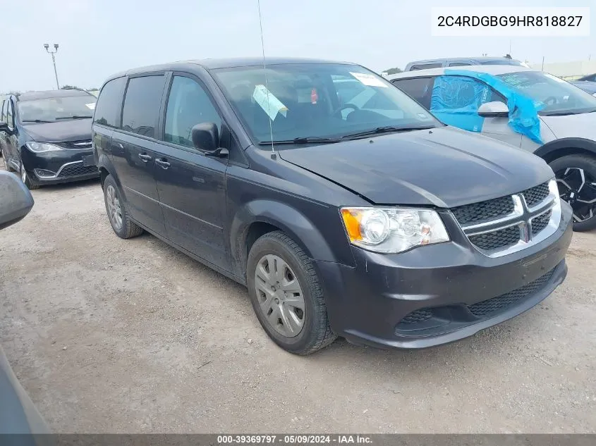 2017 Dodge Grand Caravan Se VIN: 2C4RDGBG9HR818827 Lot: 39369797