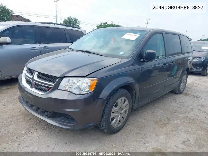 2017 Dodge Grand Caravan Se VIN: 2C4RDGBG9HR818827 Lot: 39369797