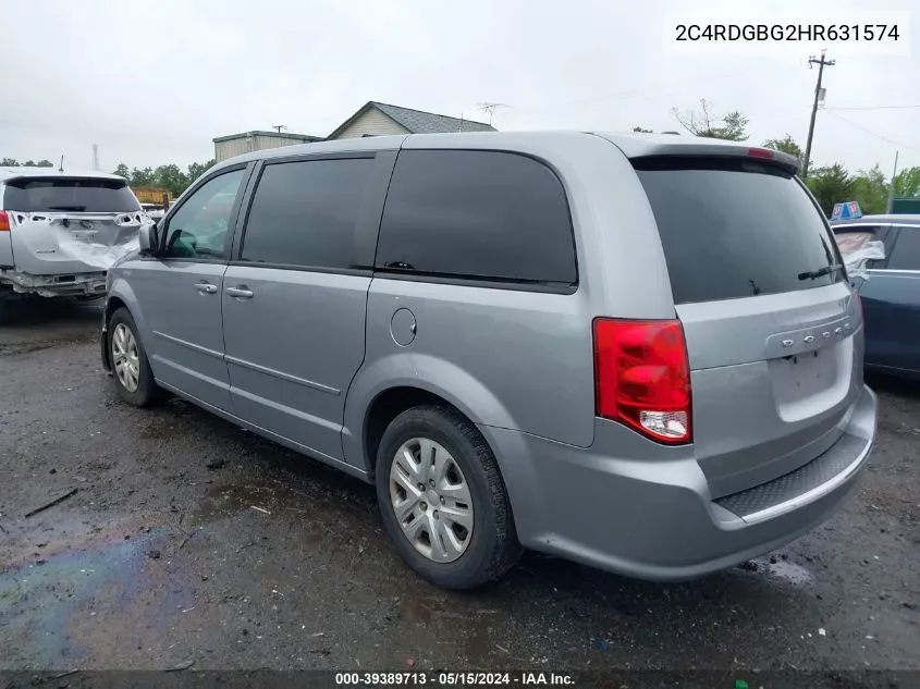 2C4RDGBG2HR631574 2017 Dodge Grand Caravan Se Plus