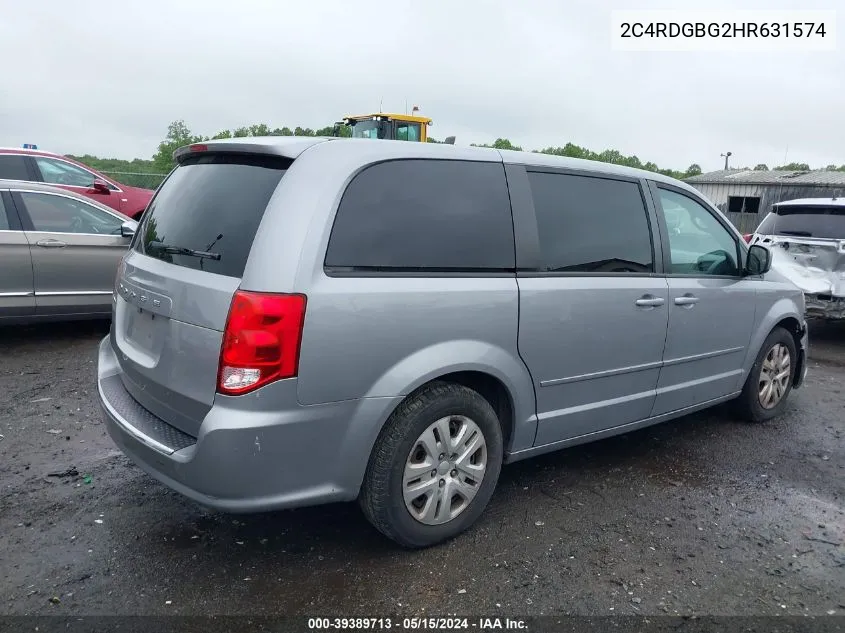 2C4RDGBG2HR631574 2017 Dodge Grand Caravan Se Plus