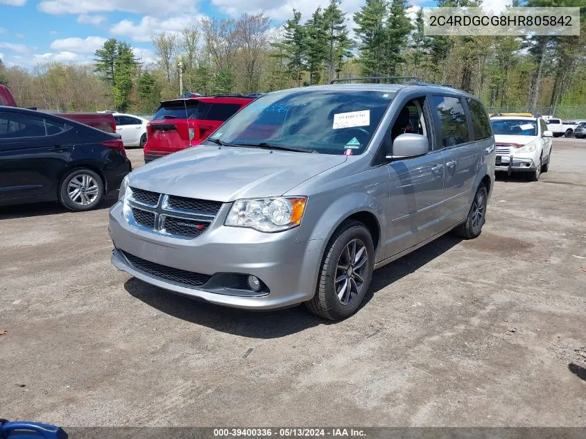 2017 Dodge Grand Caravan Sxt VIN: 2C4RDGCG8HR805842 Lot: 39400336