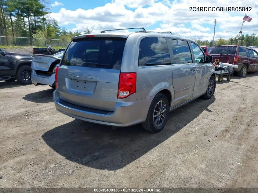 2017 Dodge Grand Caravan Sxt VIN: 2C4RDGCG8HR805842 Lot: 39400336