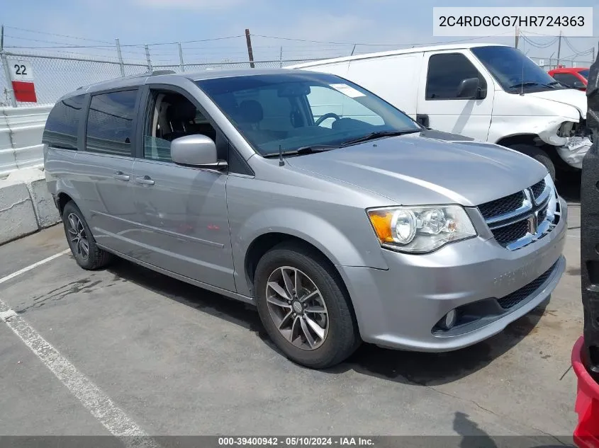 2017 Dodge Grand Caravan Sxt VIN: 2C4RDGCG7HR724363 Lot: 39400942