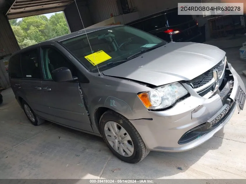 2017 Dodge Grand Caravan Se VIN: 2C4RDGBG4HR630278 Lot: 39419324